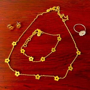 NEW Madewell Jewelry Set: Bracelet, Necklace, Stud Earrings + nonbranded ring